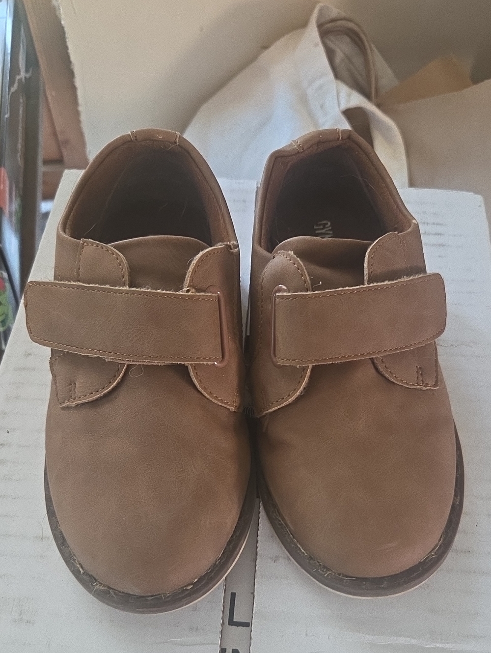 Gymboree Boys Brown Hook-and-Loop Dress Shoes